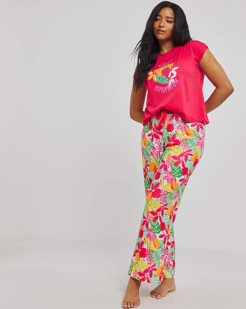 Slogan Tee Pyjama Set