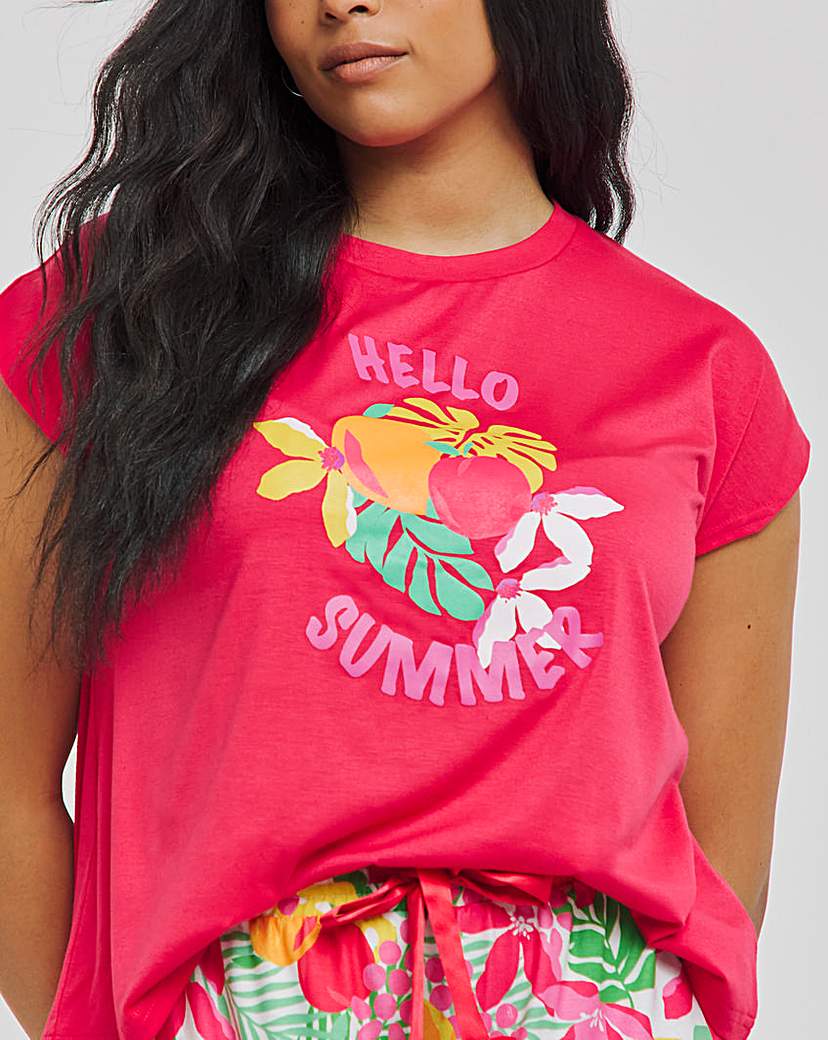 Slogan Tee Pyjama Set