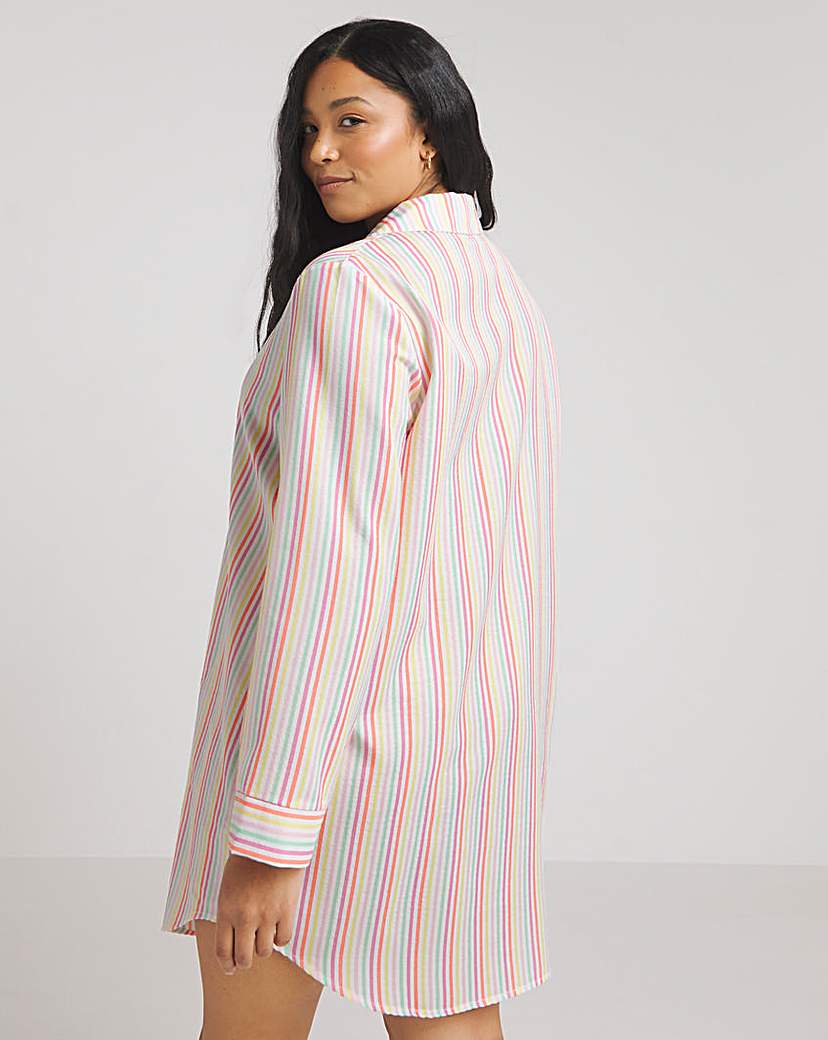 Stripe Button Through Nightshirt