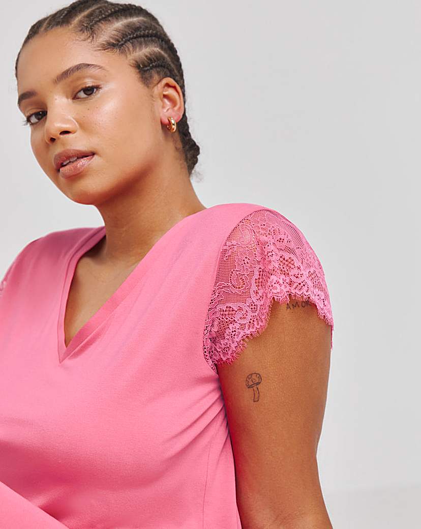 Figleaves Camelia Lace Detail Pyjama Set