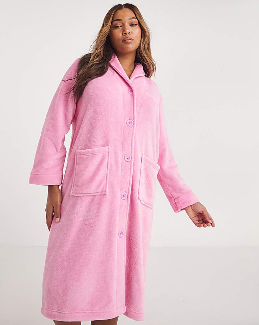 Pink fleece dressing clearance gown