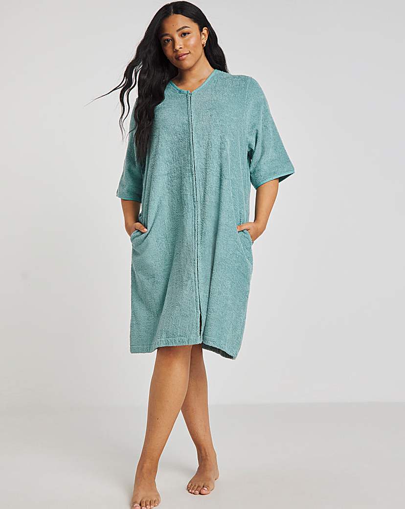 Pretty Secrets Towelling Zip Dressing Gown Simply Be