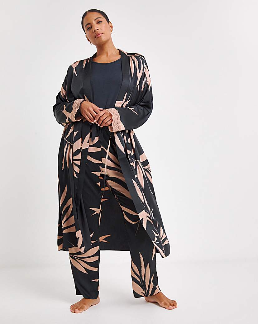Figleaves Stretch Satin Kimono Gown