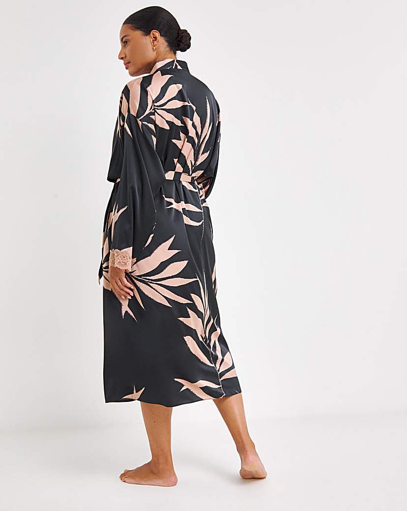 Figleaves Stretch Satin Kimono Gown