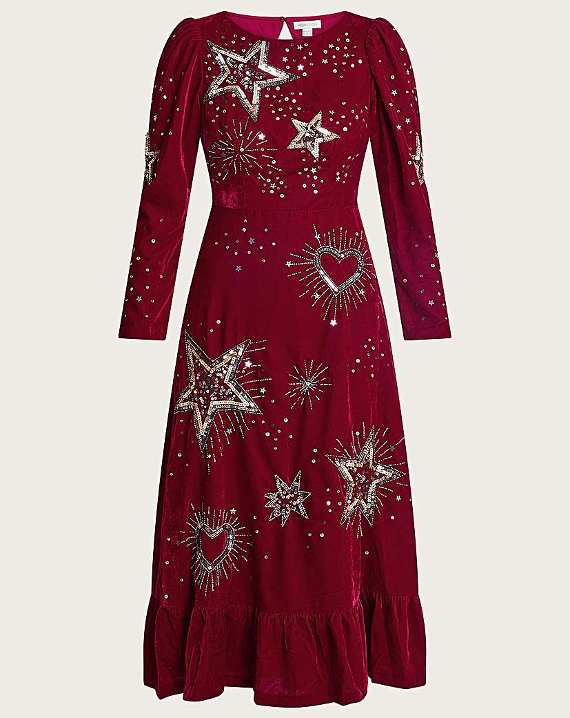 1930s Mother of the Bride/Groom Dress Ideas Monsoon Kata Embellished Velvet Dress £150.00 AT vintagedancer.com