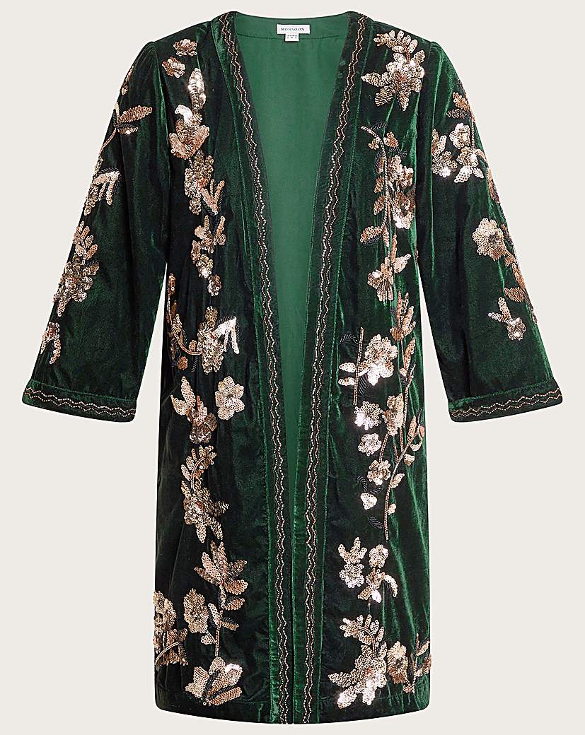 1920s Coats, Flapper Coats, 20s Jackets Monsoon Kiara Velvet Kimono £150.00 AT vintagedancer.com