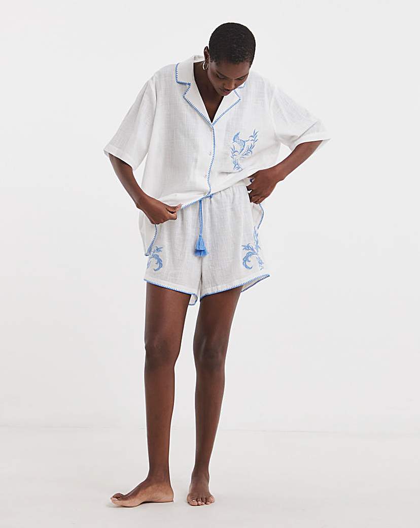 Figleaves Embroidered Shortie Set