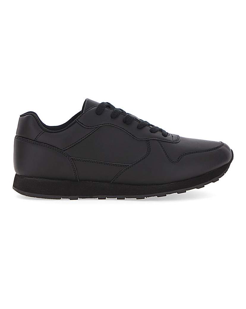 Image of Dean Leather Look Trainer Wide Fit