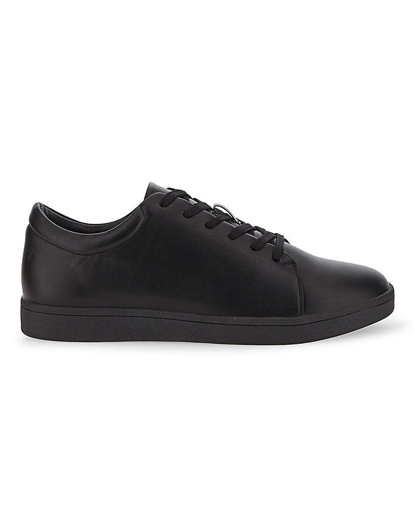 Lever Leather Look Pump Wide Fit