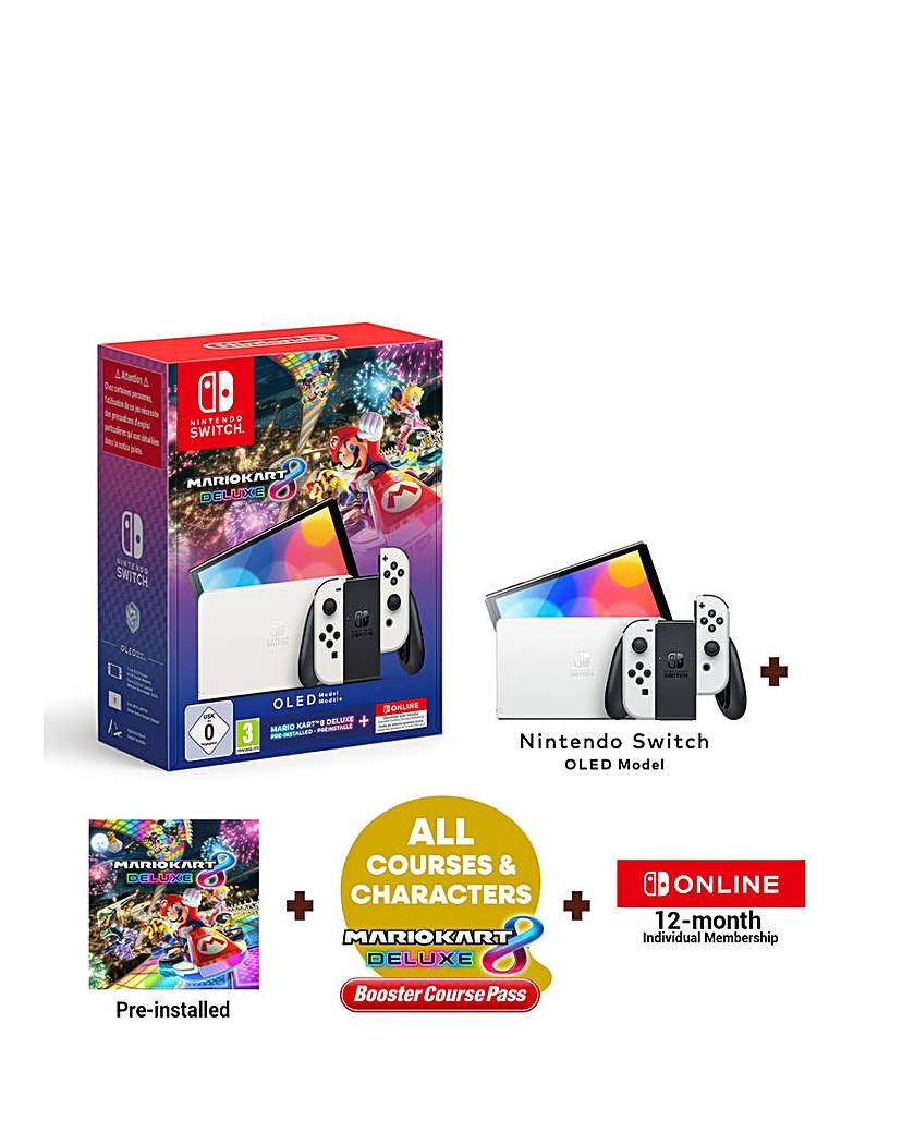 New In - Nintendo Switch OLED Mario Kart 8 Bundle