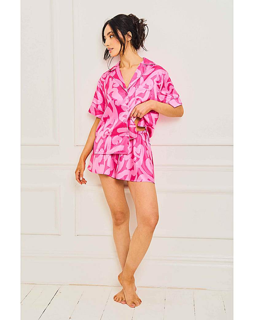 Jim Jam The Label Satin Short PJ Set