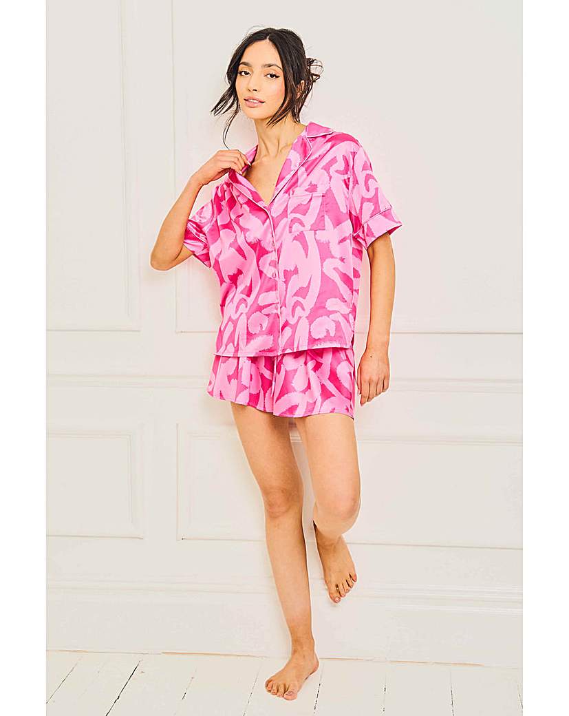 Jim Jam The Label Satin Short PJ Set