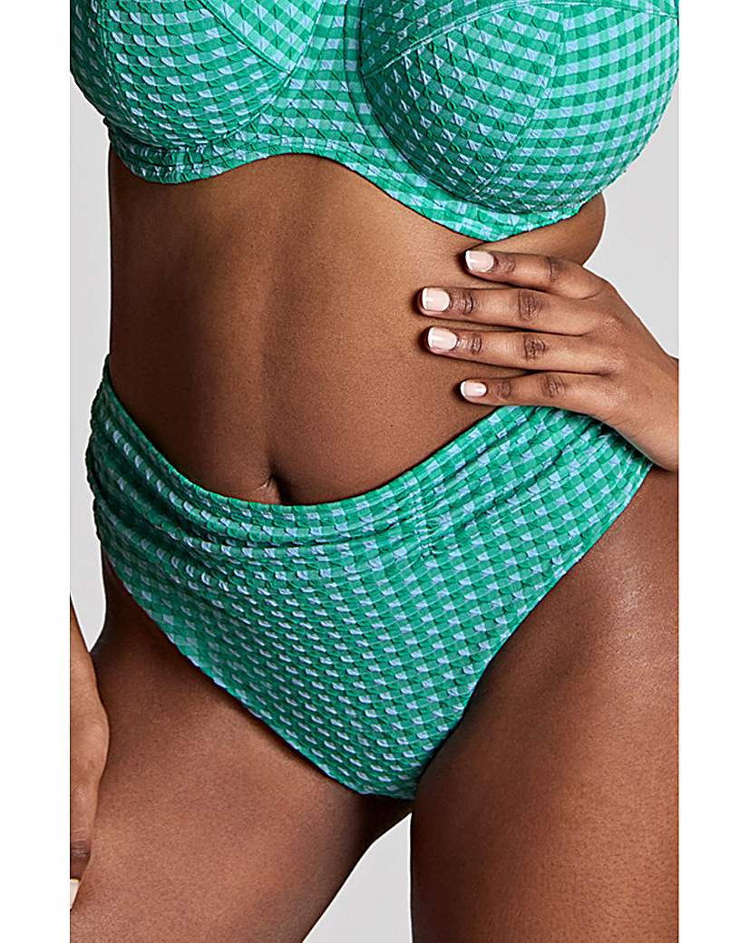 Panache Midi Bikini Bottom Green Gingham