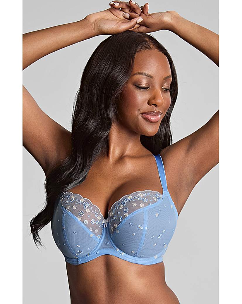 Panache Blossom Balcony Bra Blue