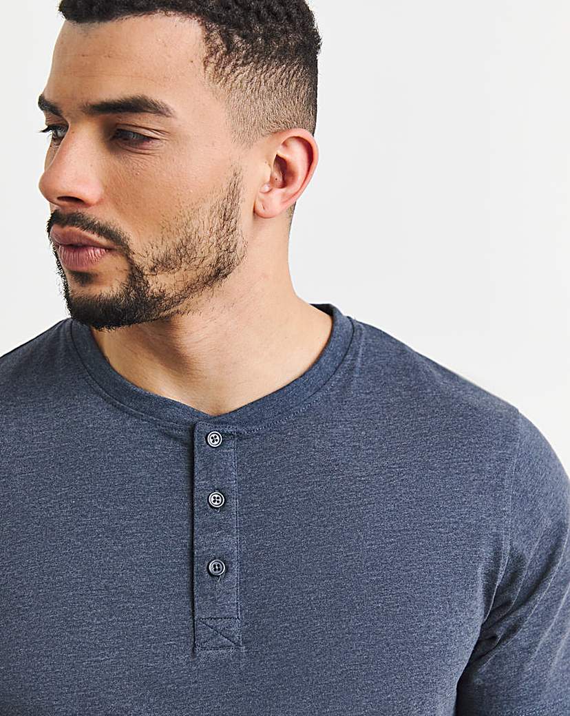 Core Pure Cotton Grandad Neck T-Shirt