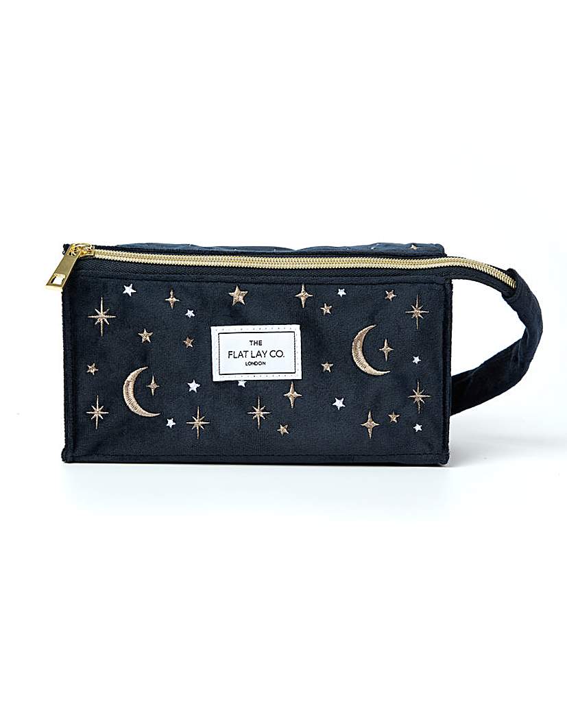 New In - Flat Lay Velvet Makeup Box Bag in Indigo