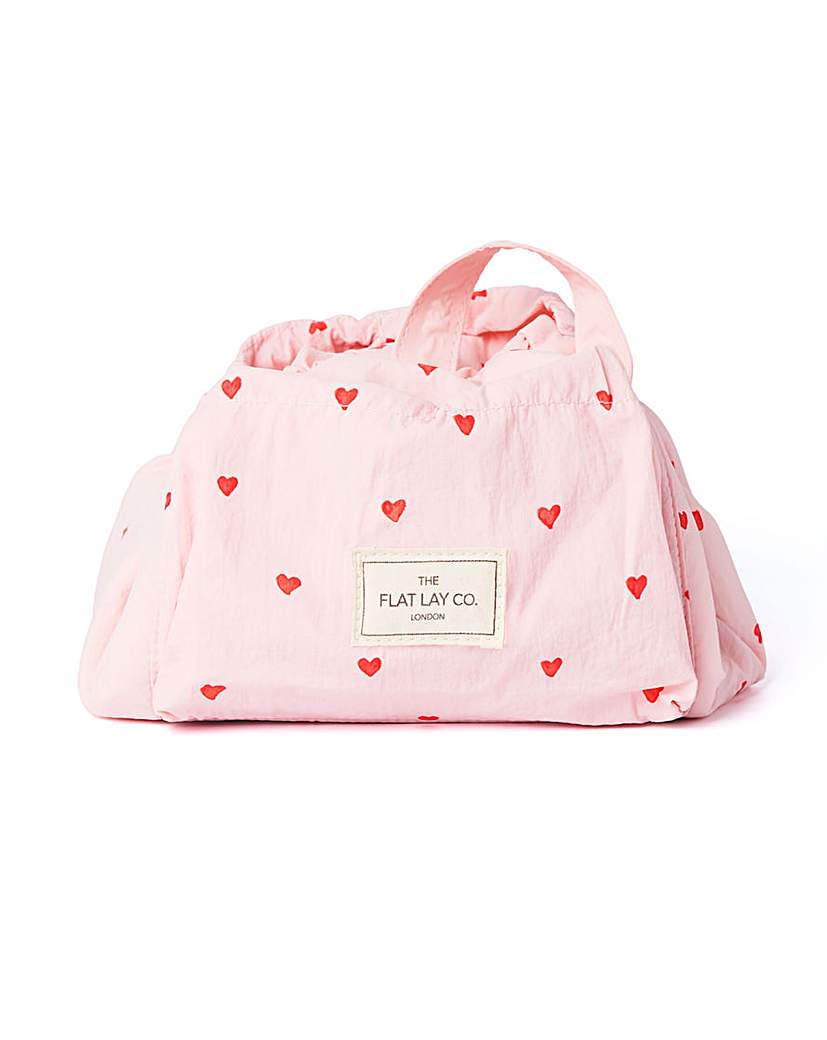 New In - Marshmallow Drawstring Bag in Pink Heart