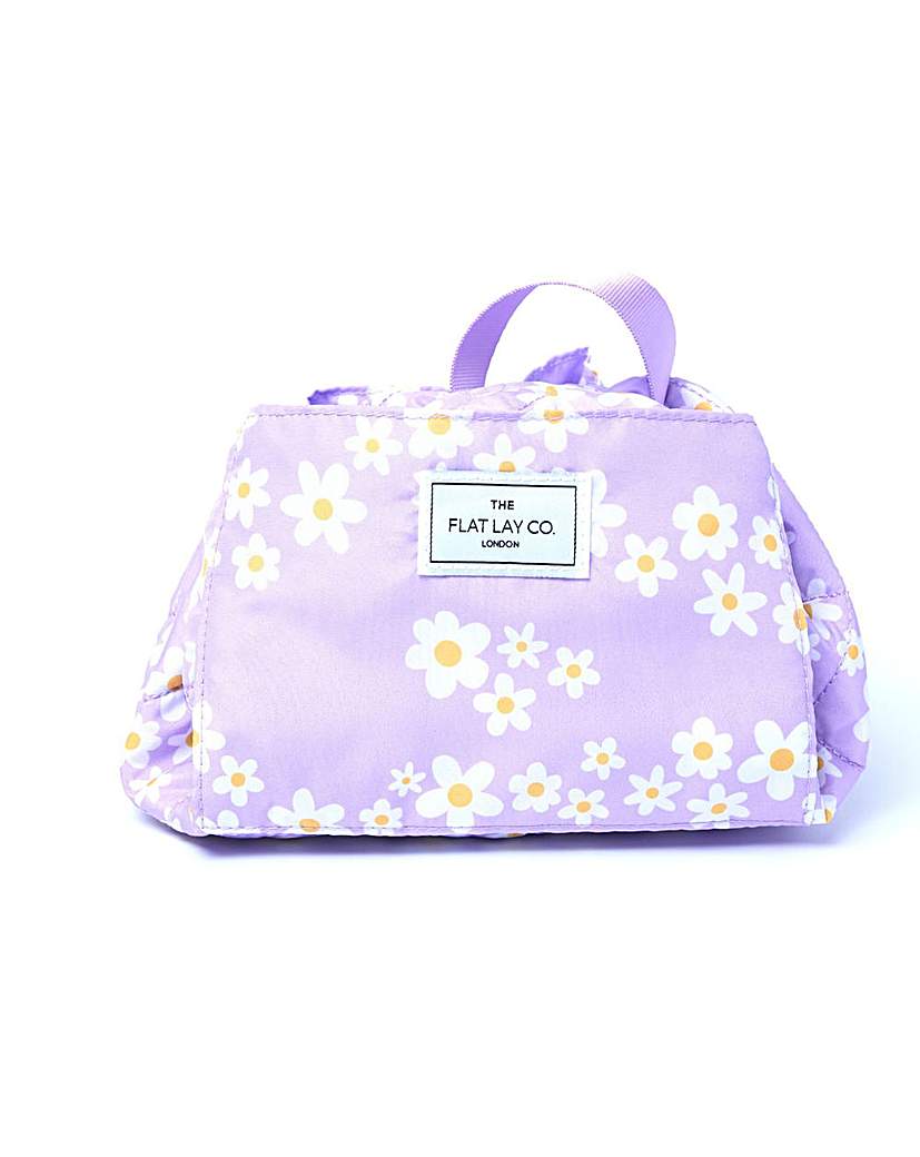 New In - Flat Lay Drawstring Bag in Lilac Daisy