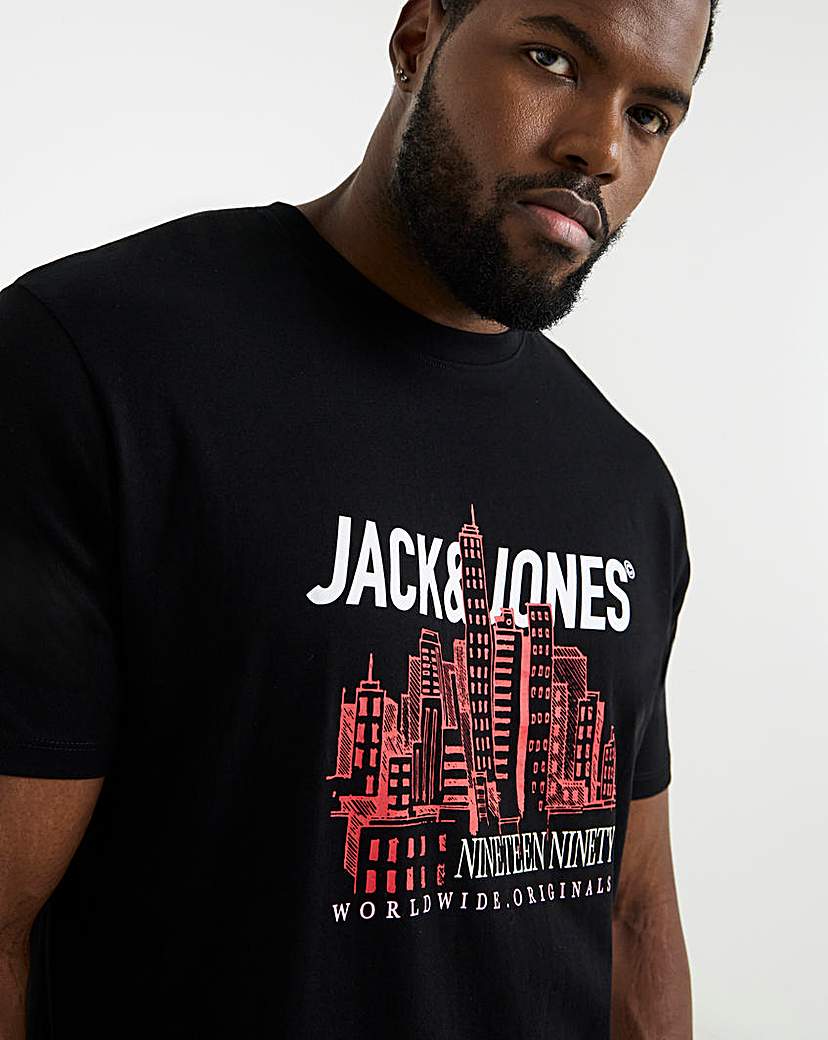 New In - Jack & Jones York Logo T-Shirt - Black