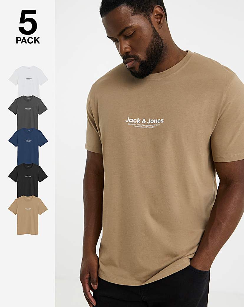 New In - Jack & Jones Vesterbro T-Shirt 5 Pack