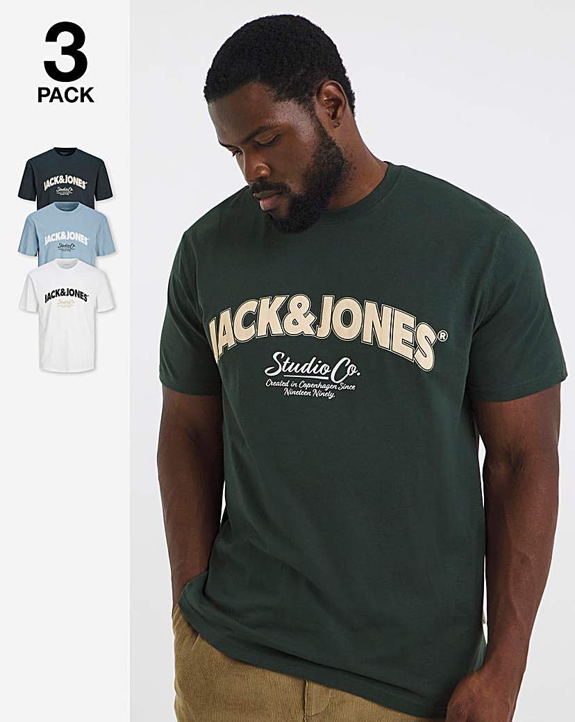 Jack & Jones Bronx Logo T-Shirt 3 Pack