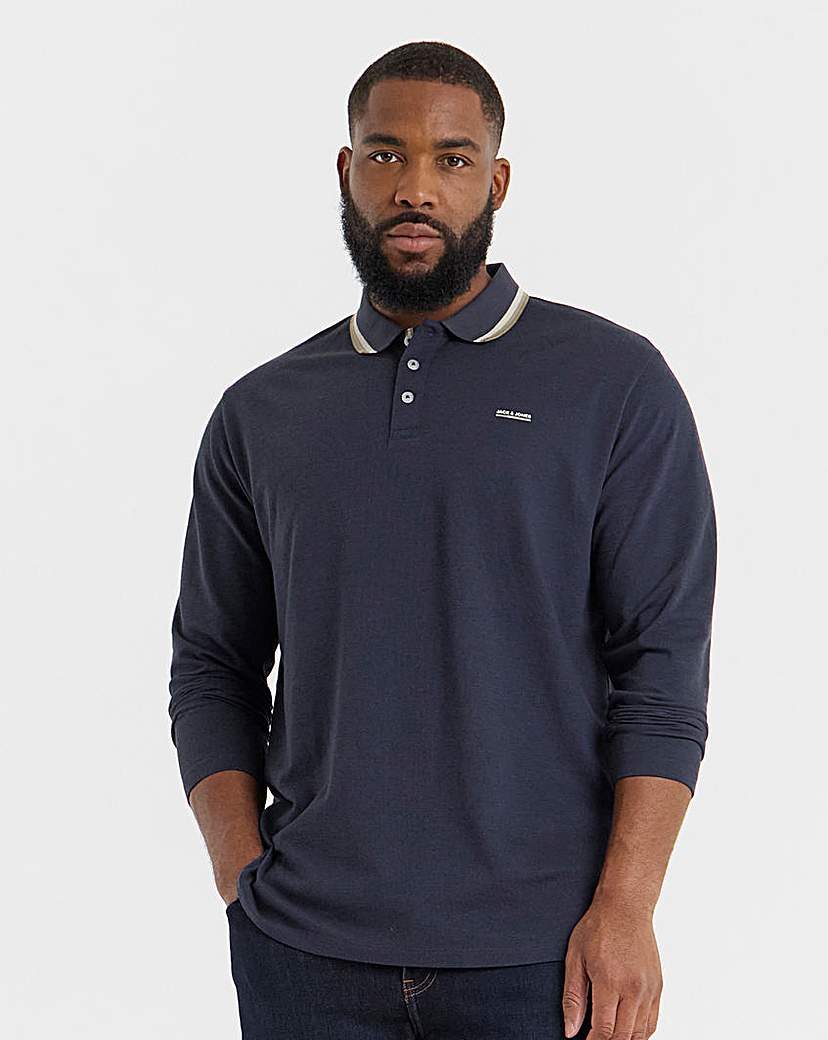 Jack Jones Blualves Long Sleeve Polo Navy …