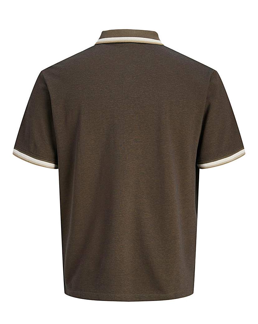 Jack Jones PremiumBlualves Tipped Polo Brown JACK …