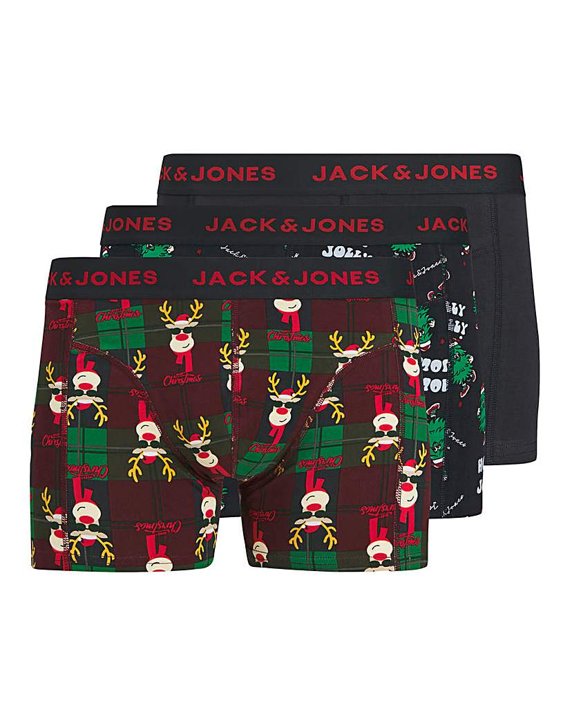 Jack & Jones Multi Christmas Trunks 3 Pack - 6XL