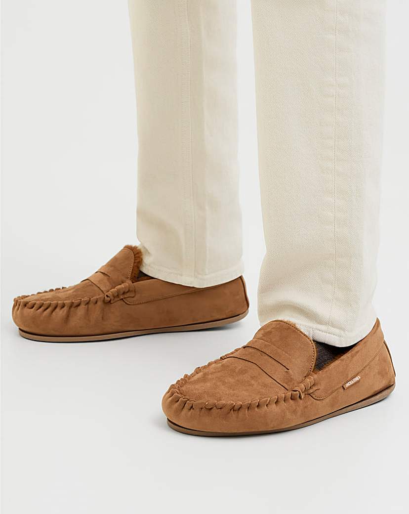 Jack & Jones Men's Natural Mark Moccasin Slipper