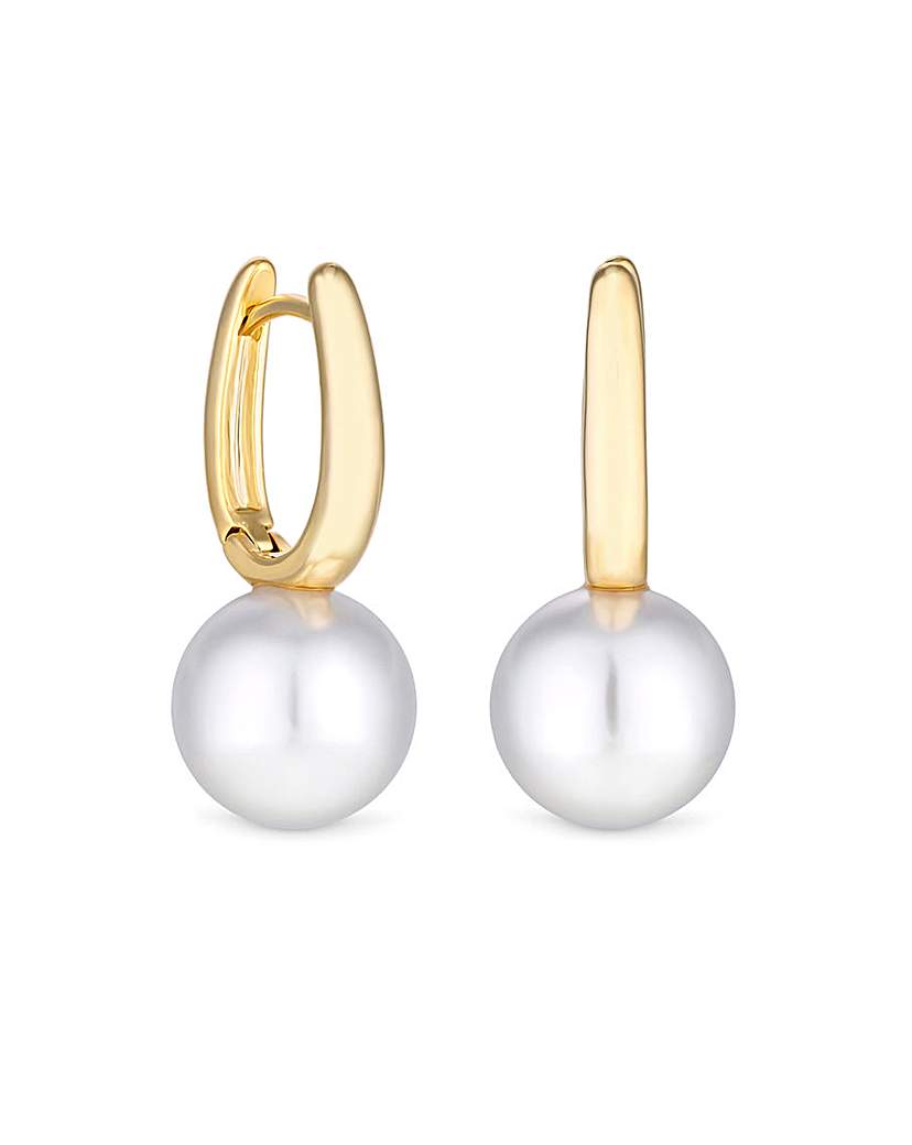 Jon Richard Pearl Drop Hoop Earrings