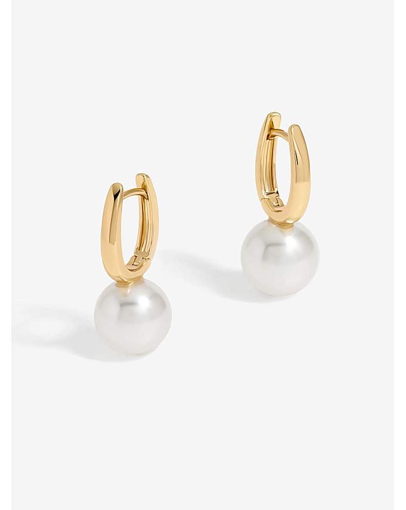 "Jon Richard Pearl Drop Hoop Earrings"