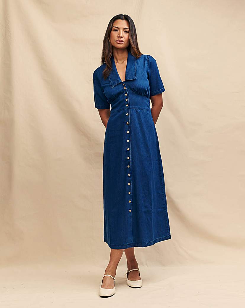 Nobody's Child Denim Daisy Midi Dress