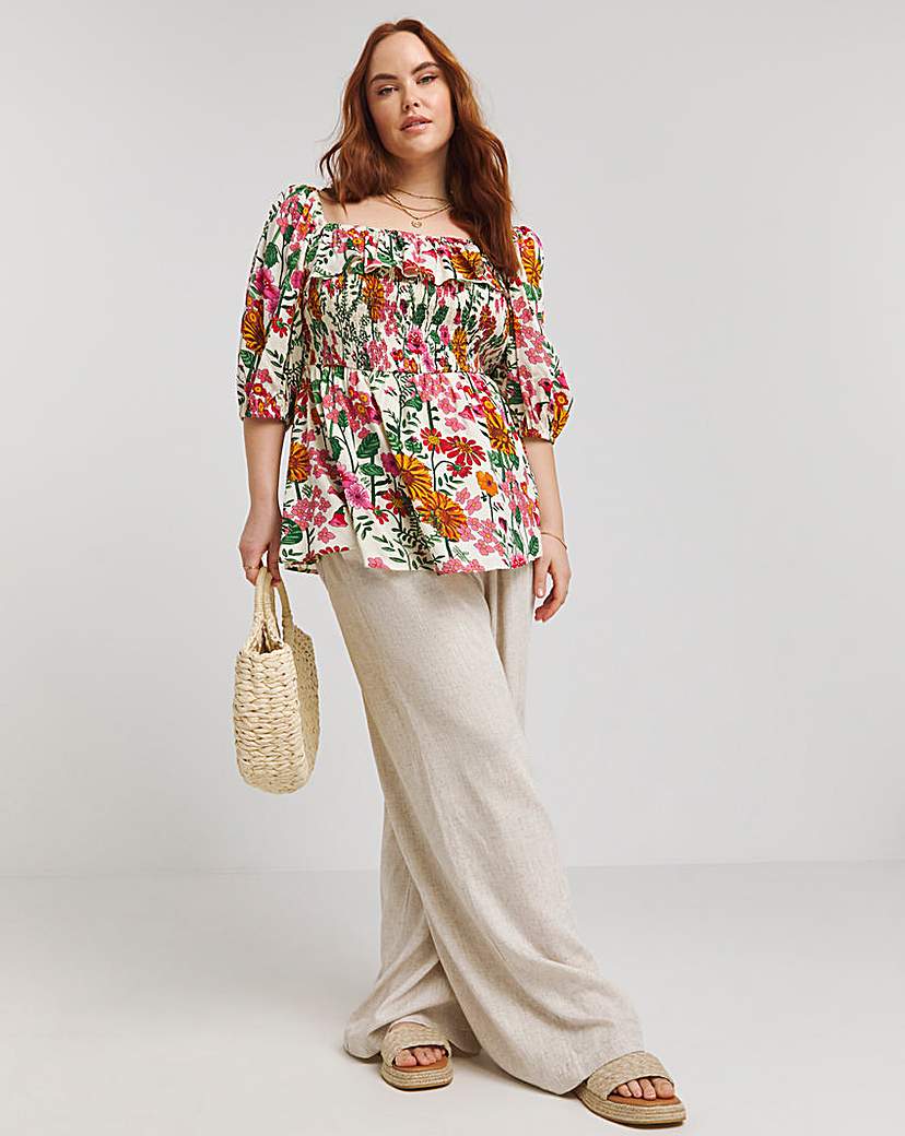 Lovedrobe Floral Shirred Top