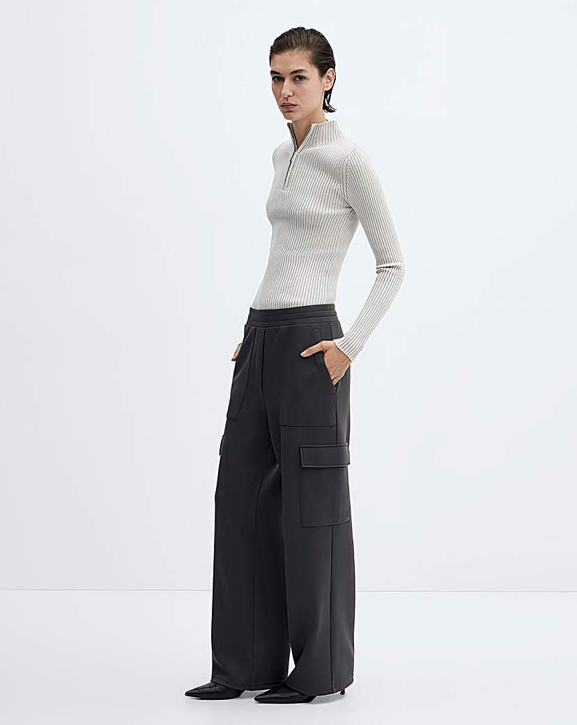 Mango Elastic Waist Cargo Trouser
