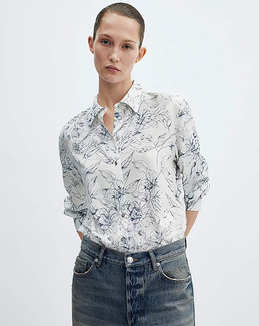 Mango Button Printed Shirt