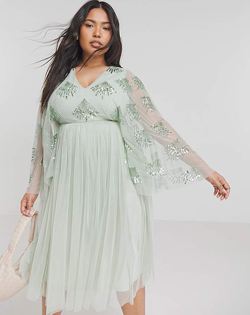 Maya Curve Embellished Midi Dress