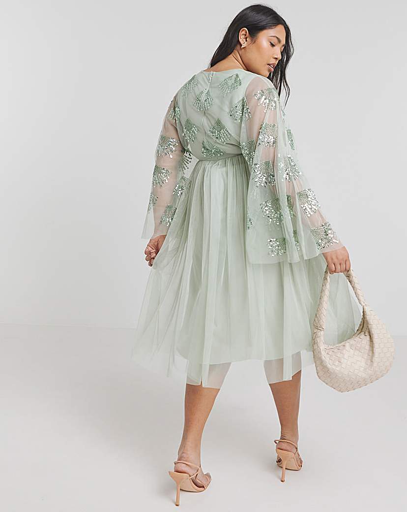 Maya Curve Embellished Midi Dress