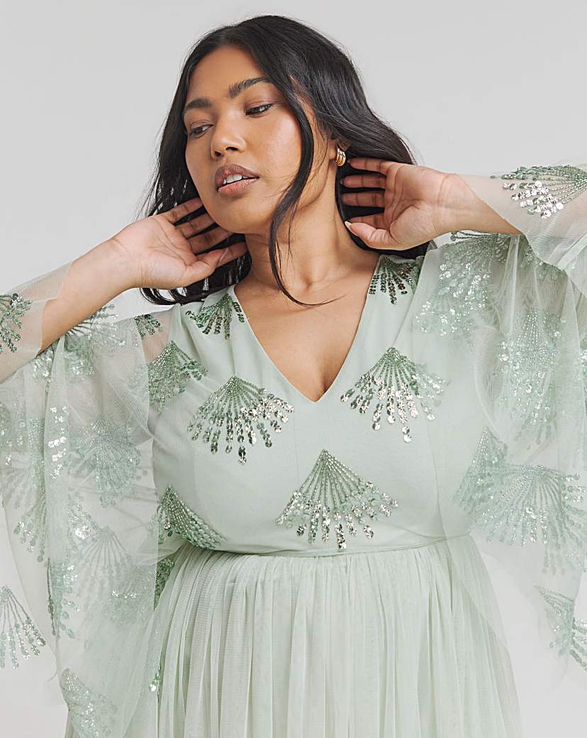 Maya Curve Embellished Midi Dress