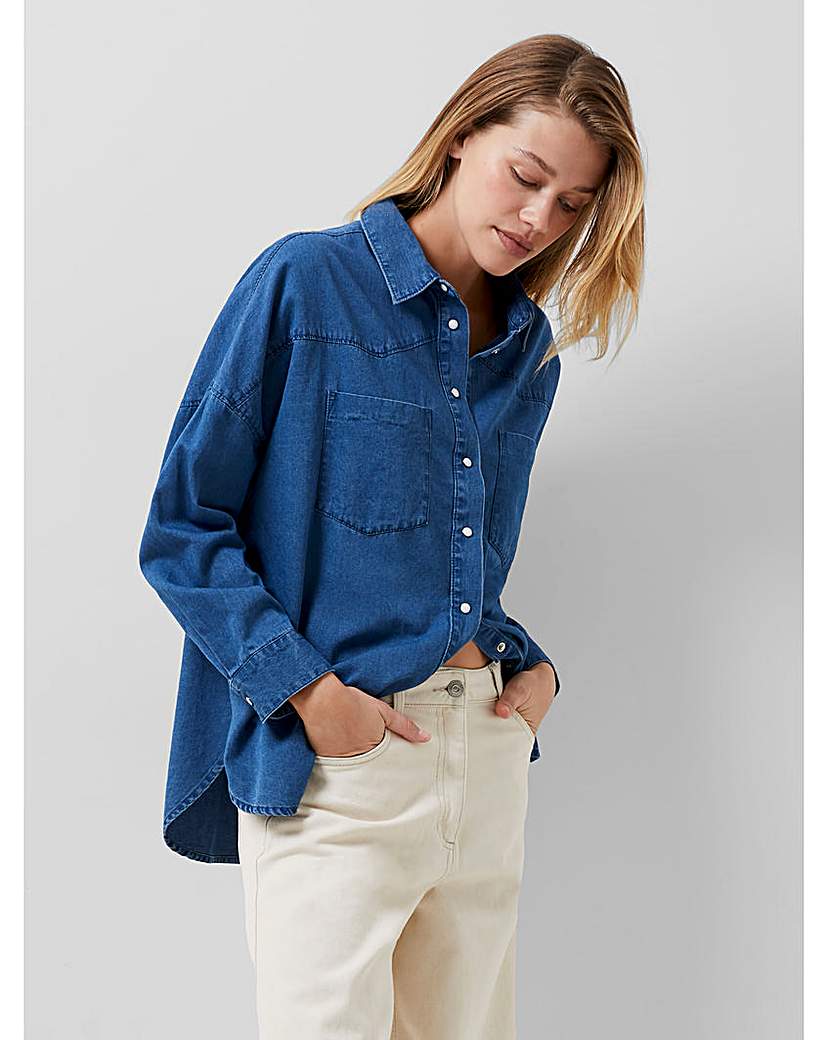 French Connection Chambray Denim Shirt - Blue