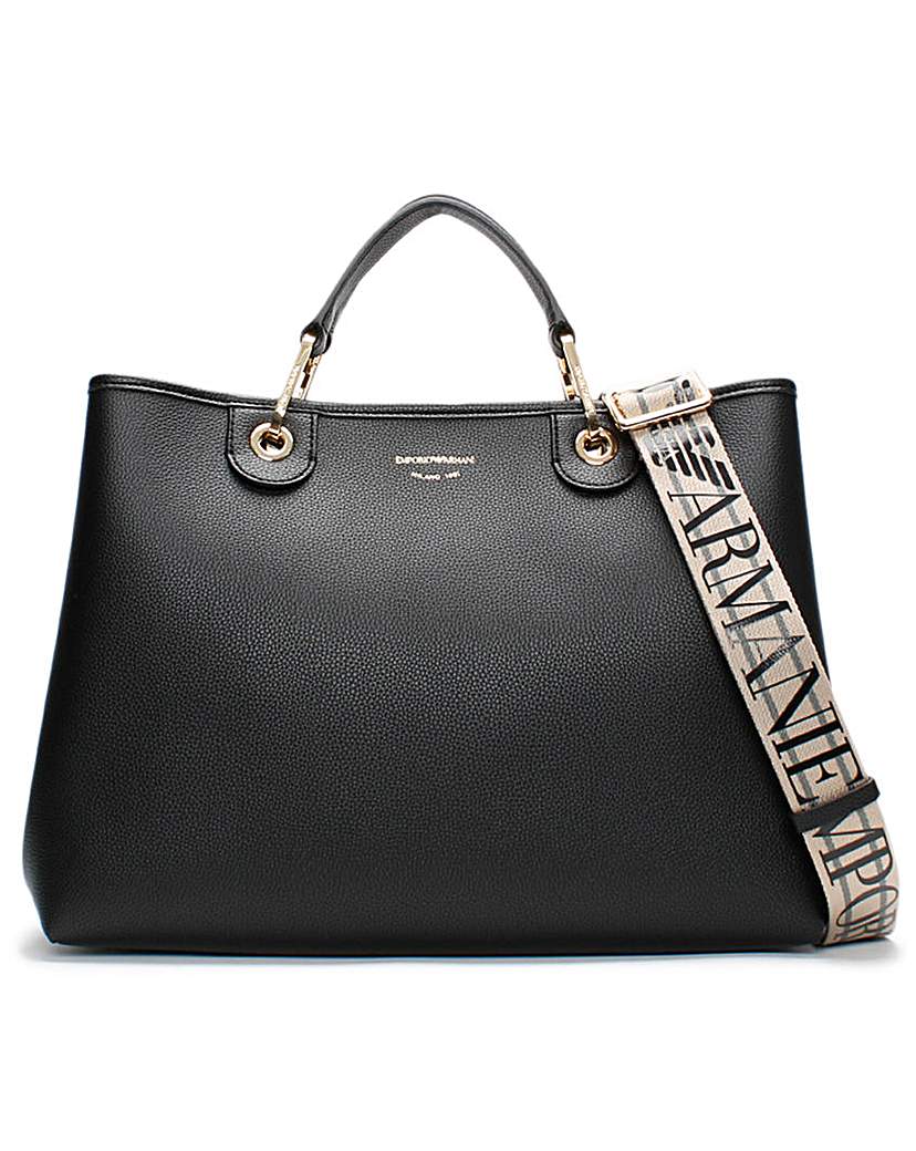 Emporio Armani Black Pebbled Shopper With Pouch JD Williams