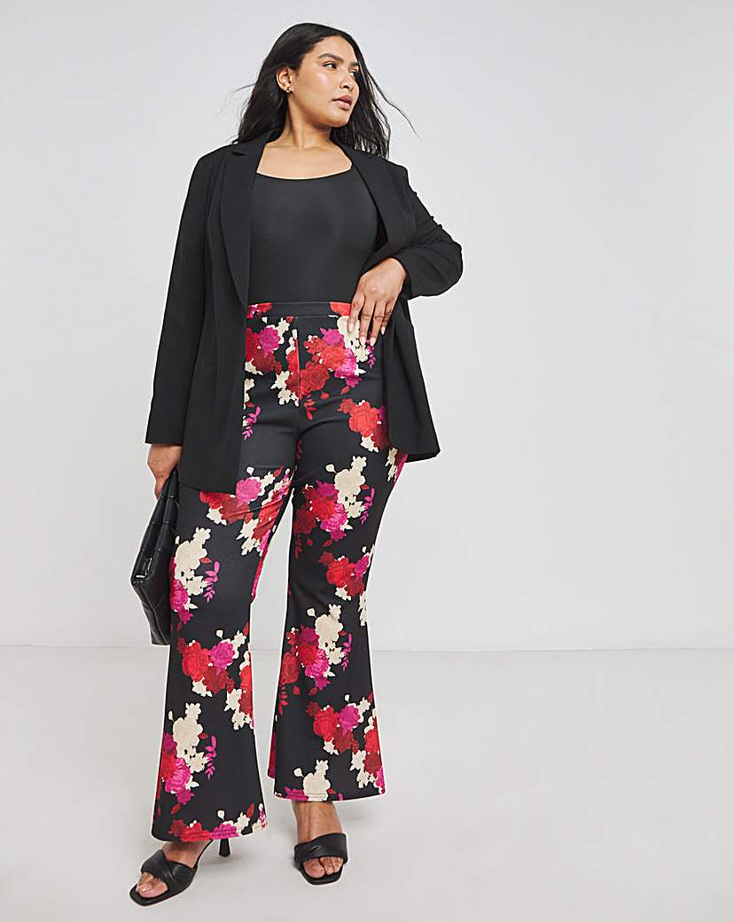 Made in GB Scuba Crepe Floral Flare