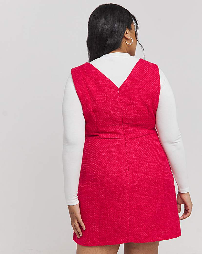 Pink Boucle Tailored Pinafore