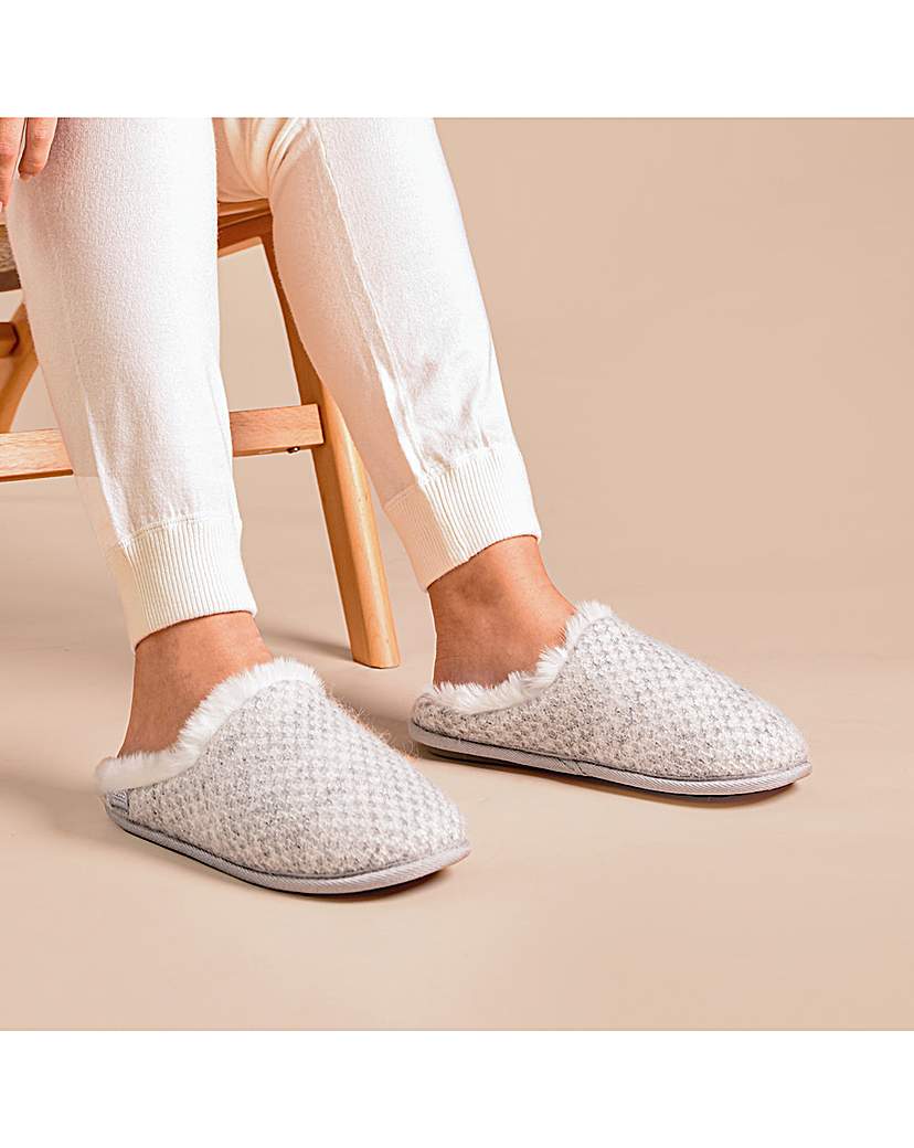 New In - Totes Ladies Sparkle Knit Mule Slippers