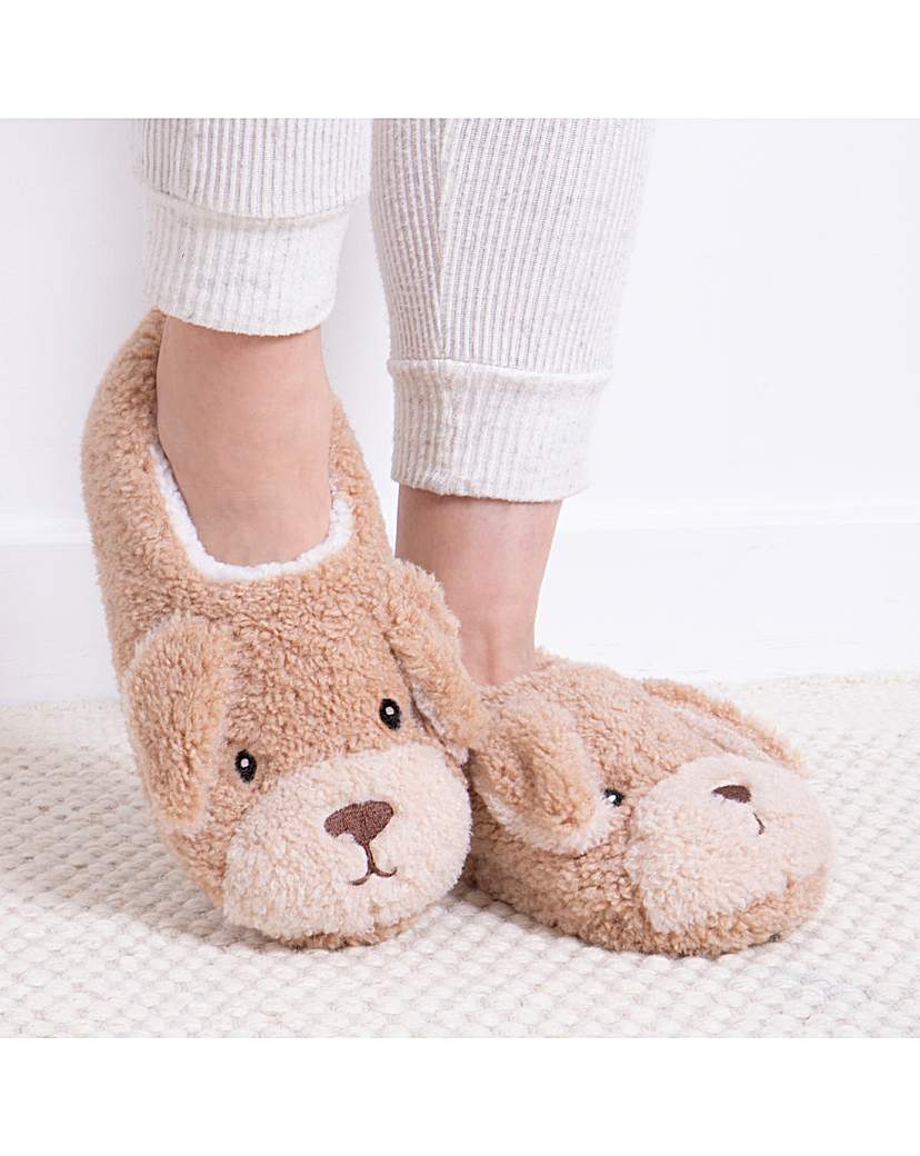 New In - Totes Ladies Novelty Dog Slippers