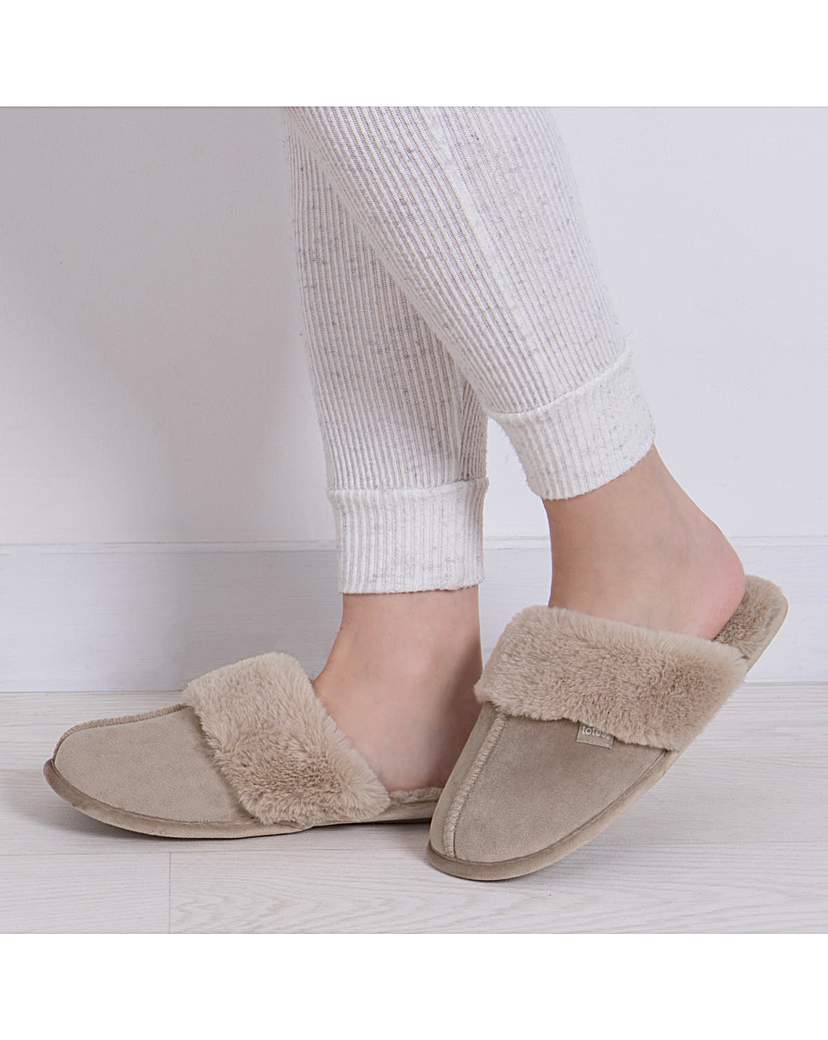 New In - Totes Ladies Velour Mule Slippers