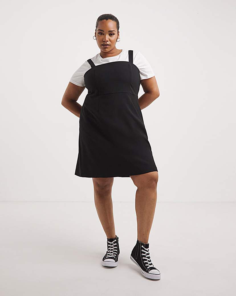 Square Neck Pinafore Dress