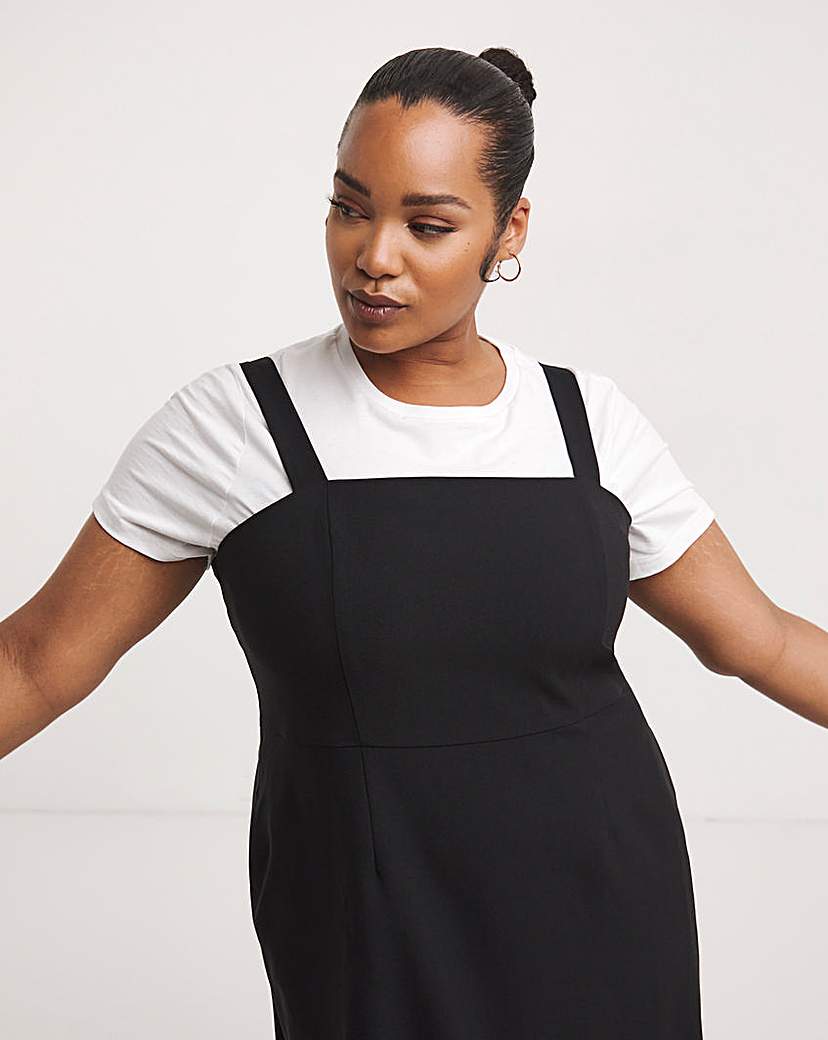 Square Neck Pinafore Dress