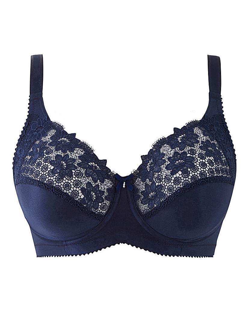 Image of Miss Mary Embroidered Dark Blue Bra