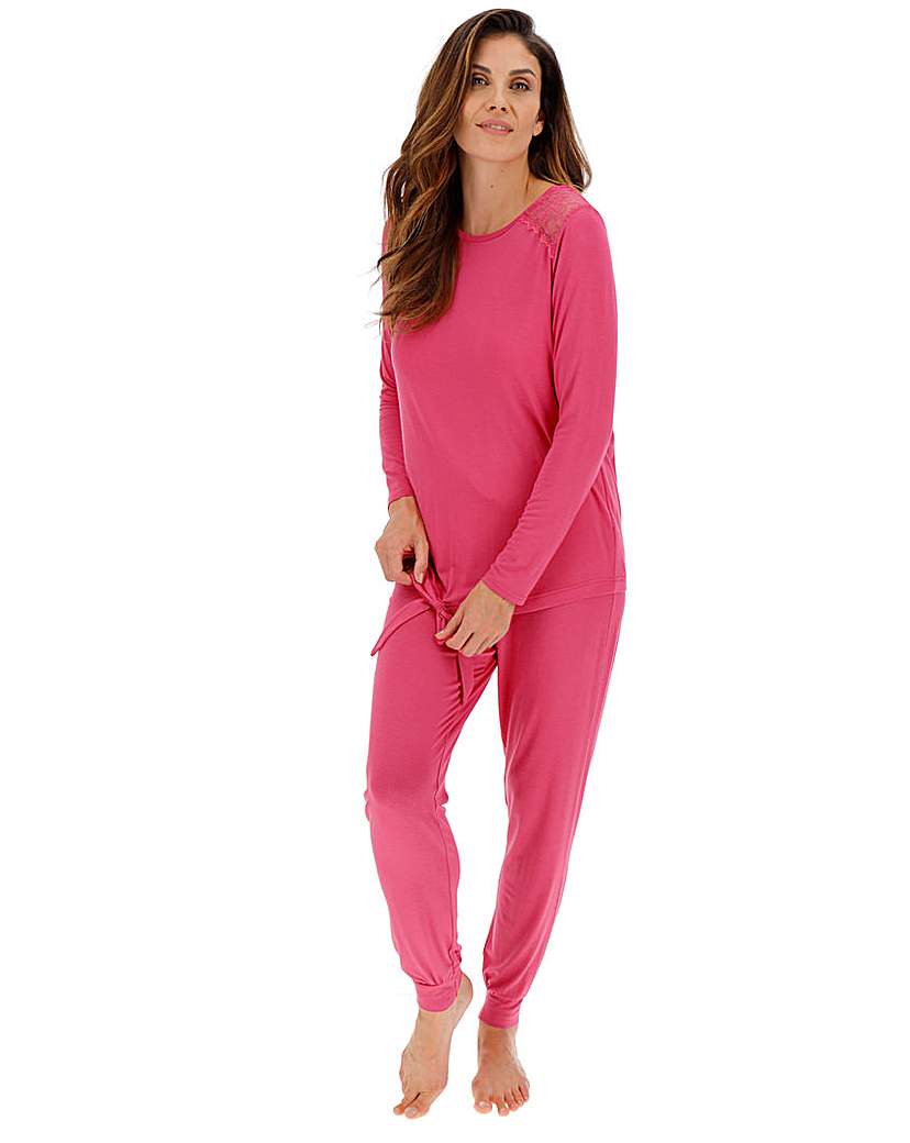 Image of Viscose Lace Insert PJ Set