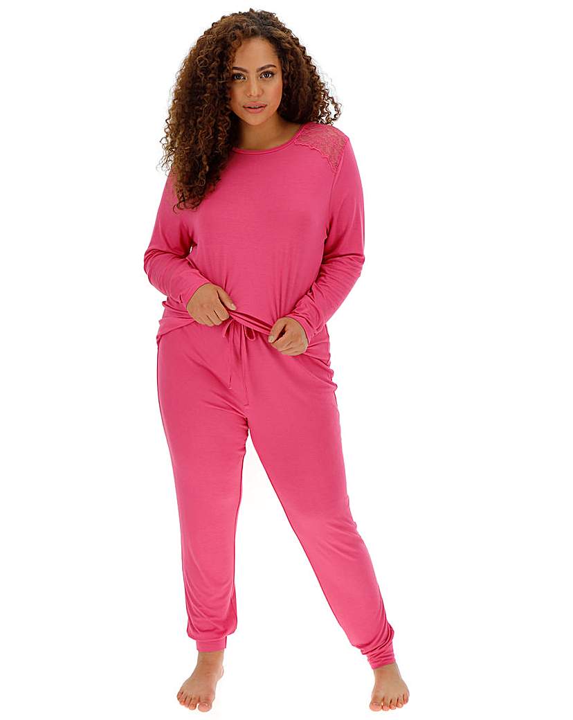 Image of Viscose Lace Insert PJ Set